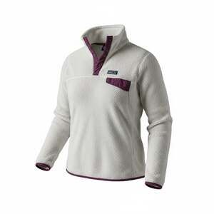 Patagonia Women's Re-Tool Snap-T Fleece Pullover Birch White & Purple